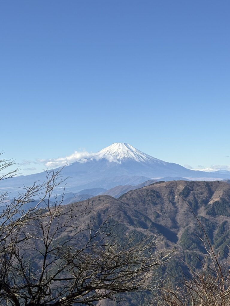 大山山頂から見える富士山